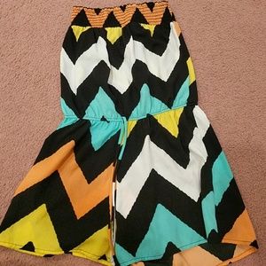 Multicolored chevron romper